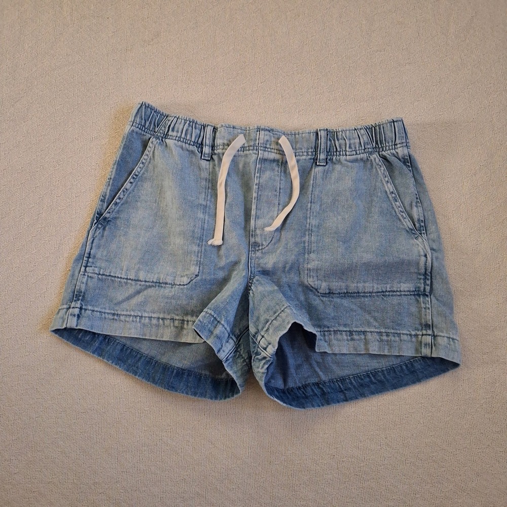 gap easy pull on denim shorts large summer coastal utility clean girl minimalist